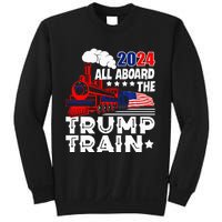 Trump 2024 All Aboard The Trump Train Usa American Flag Sweatshirt