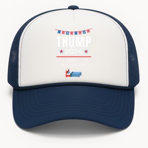 Trump 2024Funny Anti Sleepy Joe Biden Pro Trump Republican Trucker Hat