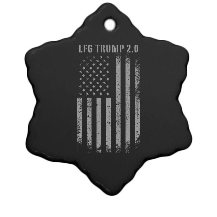 Trump 2.0 American Flag Trump 47 2nd Term Maga 2024 Lfg Ceramic Star Ornament