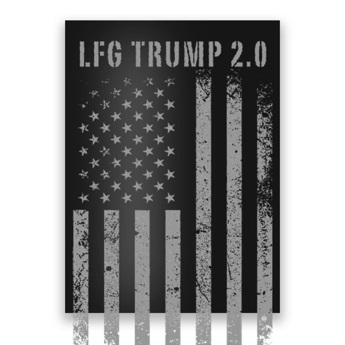 Trump 2.0 American Flag Trump 47 2nd Term Maga 2024 Lfg Poster