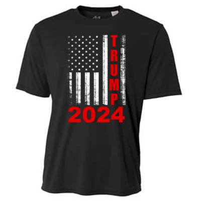 Trump 2024 American Flag Vintage Donald Trump 2024 Cooling Performance Crew T-Shirt