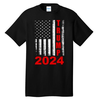 Trump 2024 American Flag Vintage Donald Trump 2024 Tall T-Shirt