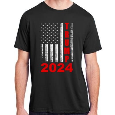 Trump 2024 American Flag Vintage Donald Trump 2024 Adult ChromaSoft Performance T-Shirt