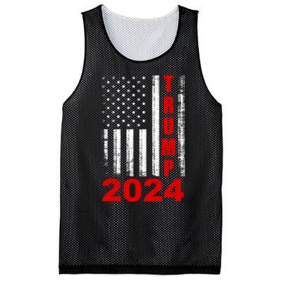 Trump 2024 American Flag Vintage Donald Trump 2024 Mesh Reversible Basketball Jersey Tank