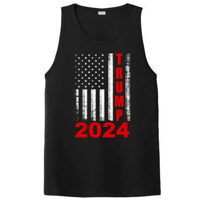 Trump 2024 American Flag Vintage Donald Trump 2024 PosiCharge Competitor Tank