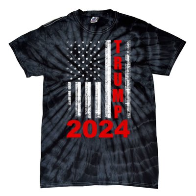 Trump 2024 American Flag Vintage Donald Trump 2024 Tie-Dye T-Shirt