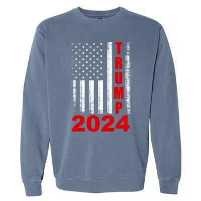 Trump 2024 American Flag Vintage Donald Trump 2024 Garment-Dyed Sweatshirt