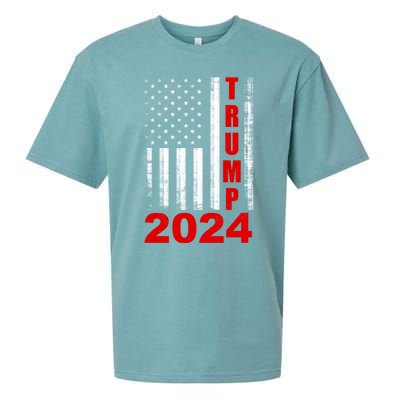 Trump 2024 American Flag Vintage Donald Trump 2024 Sueded Cloud Jersey T-Shirt