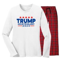 Trump 2024 Abolish The Malarkey Women's Long Sleeve Flannel Pajama Set 