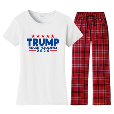 Trump 2024 Abolish The Malarkey Women's Flannel Pajama Set