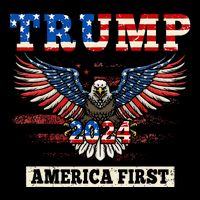 Trump 2024 America First Bald Eagle Pro Trump Usa Flag Cooling Performance Crew T-Shirt