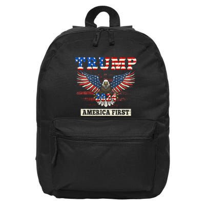 Trump 2024 America First Bald Eagle Pro Trump Usa Flag 16 in Basic Backpack