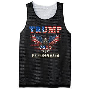 Trump 2024 America First Bald Eagle Pro Trump Usa Flag Mesh Reversible Basketball Jersey Tank