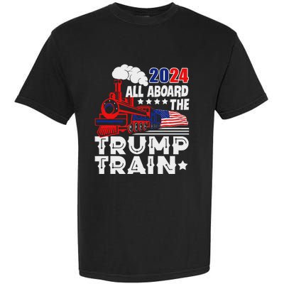 Trump 2024 All Aboard The Trump Train Garment-Dyed Heavyweight T-Shirt