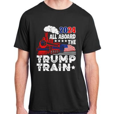 Trump 2024 All Aboard The Trump Train Adult ChromaSoft Performance T-Shirt