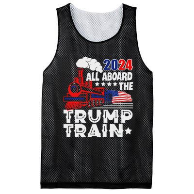 Trump 2024 All Aboard The Trump Train Mesh Reversible Basketball Jersey Tank