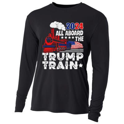 Trump 2024 All Aboard The Trump Train Cooling Performance Long Sleeve Crew