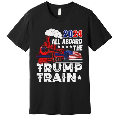 Trump 2024 All Aboard The Trump Train Premium T-Shirt