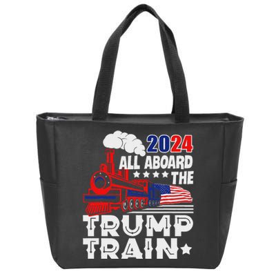 Trump 2024 All Aboard The Trump Train Zip Tote Bag