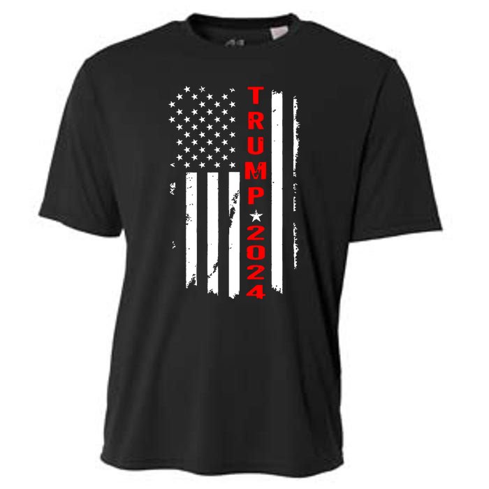 Trump 2024 American Flag Vintage Cooling Performance Crew T-Shirt