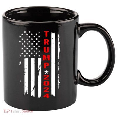 Trump 2024 American Flag Vintage 11oz C Handle Ceramic Mug