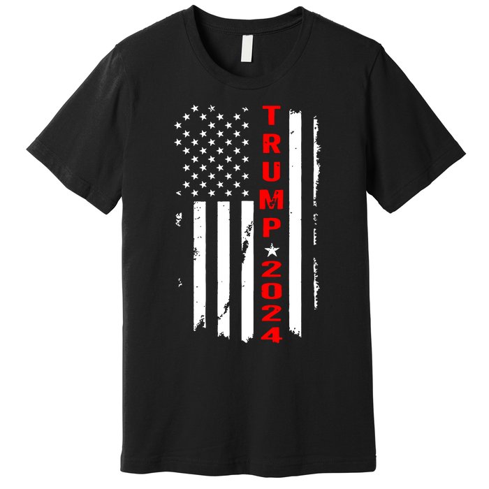 Trump 2024 American Flag Vintage Premium T-Shirt