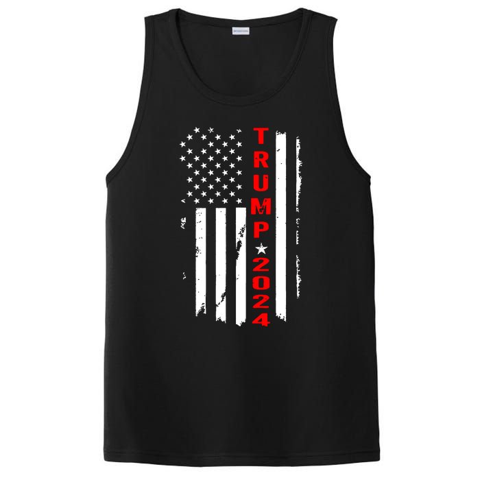 Trump 2024 American Flag Vintage PosiCharge Competitor Tank