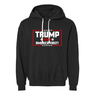 Trump 2024 America First Maga Keep America Great Democracy Garment-Dyed Fleece Hoodie