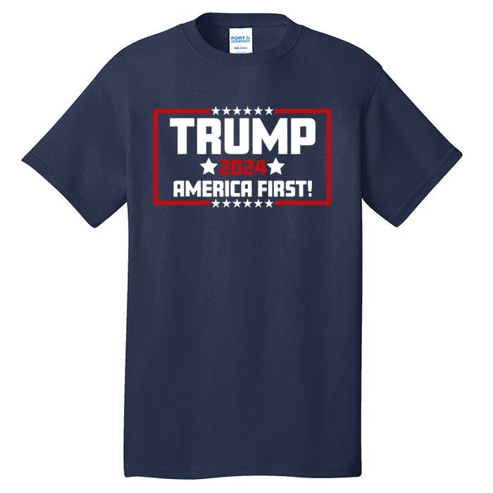 Trump 2024 America First Maga Keep America Great Democracy Tall T-Shirt