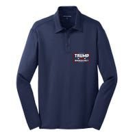 Trump 2024 America First Maga Keep America Great Democracy Silk Touch Performance Long Sleeve Polo