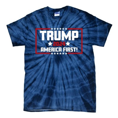 Trump 2024 America First Maga Keep America Great Democracy Tie-Dye T-Shirt