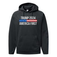 Trump 2024 America First Performance Fleece Hoodie