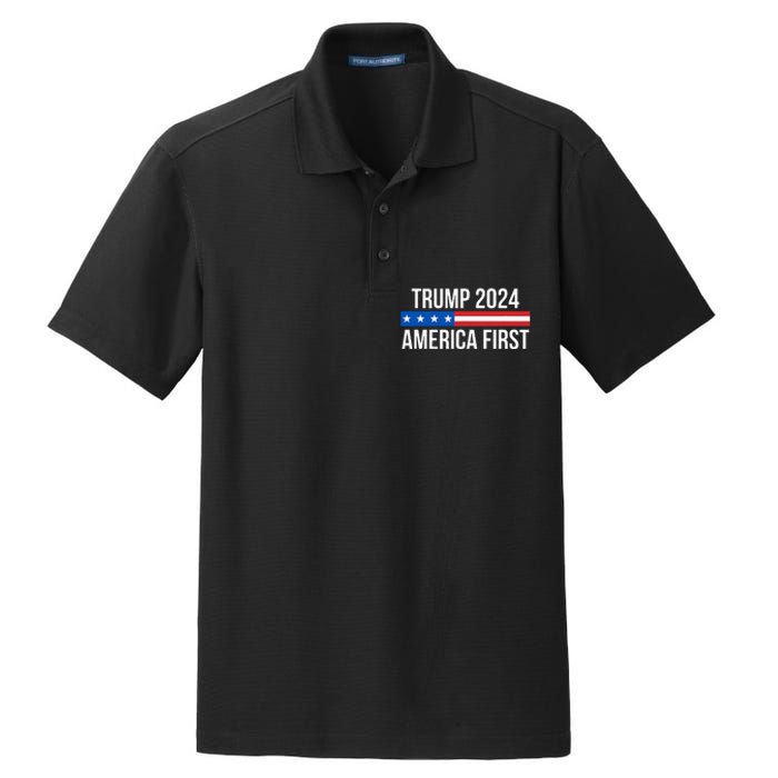 Trump 2024 America First Dry Zone Grid Polo