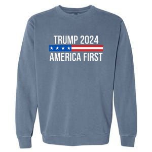 Trump 2024 America First Garment-Dyed Sweatshirt