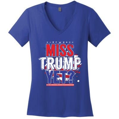 Trump 2024 America Republican Anti Joe Biden Miss Trump Yet Gift Women's V-Neck T-Shirt