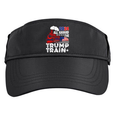 Trump 2024 All Aboard The Trump Train Usa American Flag Adult Drive Performance Visor