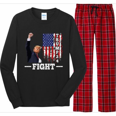 Trump 2024 Assasination Butler Pennsylvania Trump Fight Long Sleeve Pajama Set