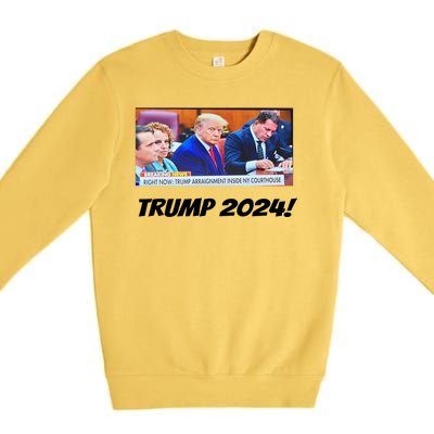 Trump 2024 Arraignment Inside Courthouse Premium Crewneck Sweatshirt