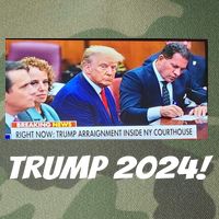 Trump 2024 Arraignment Inside Courthouse Legacy Tie Dye Trucker Hat