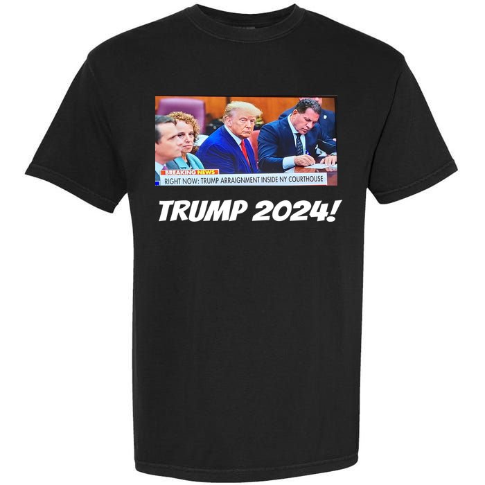 Trump 2024 Arraignment Inside Courthouse Garment-Dyed Heavyweight T-Shirt