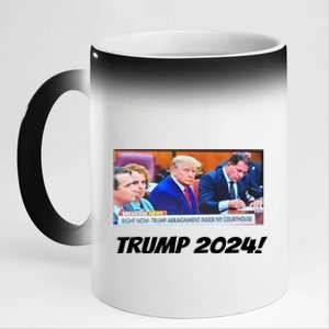 Trump 2024 Arraignment Inside Courthouse 11oz Black Color Changing Mug