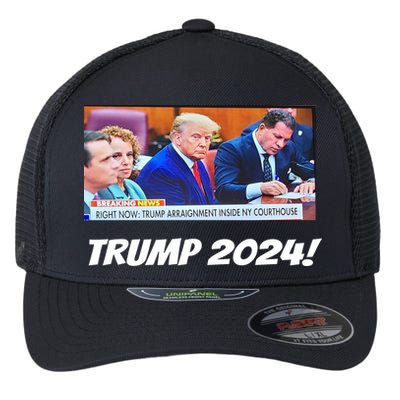 Trump 2024 Arraignment Inside Courthouse Flexfit Unipanel Trucker Cap