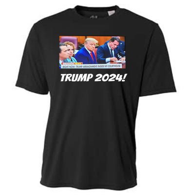 Trump 2024 Arraignment Inside Courthouse Cooling Performance Crew T-Shirt