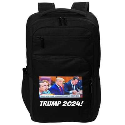 Trump 2024 Arraignment Inside Courthouse Impact Tech Backpack