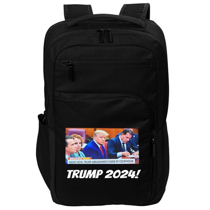 Trump 2024 Arraignment Inside Courthouse Impact Tech Backpack