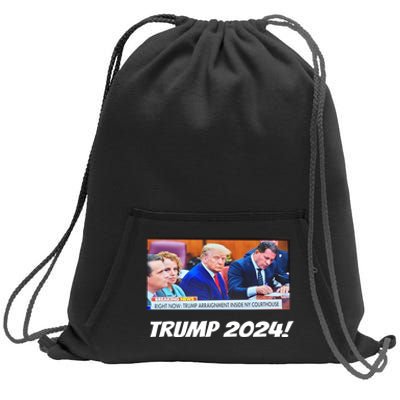 Trump 2024 Arraignment Inside Courthouse Sweatshirt Cinch Pack Bag