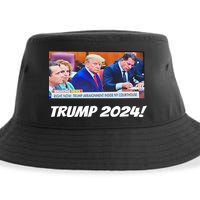 Trump 2024 Arraignment Inside Courthouse Sustainable Bucket Hat