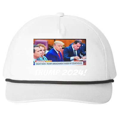 Trump 2024 Arraignment Inside Courthouse Snapback Five-Panel Rope Hat