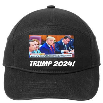 Trump 2024 Arraignment Inside Courthouse 7-Panel Snapback Hat