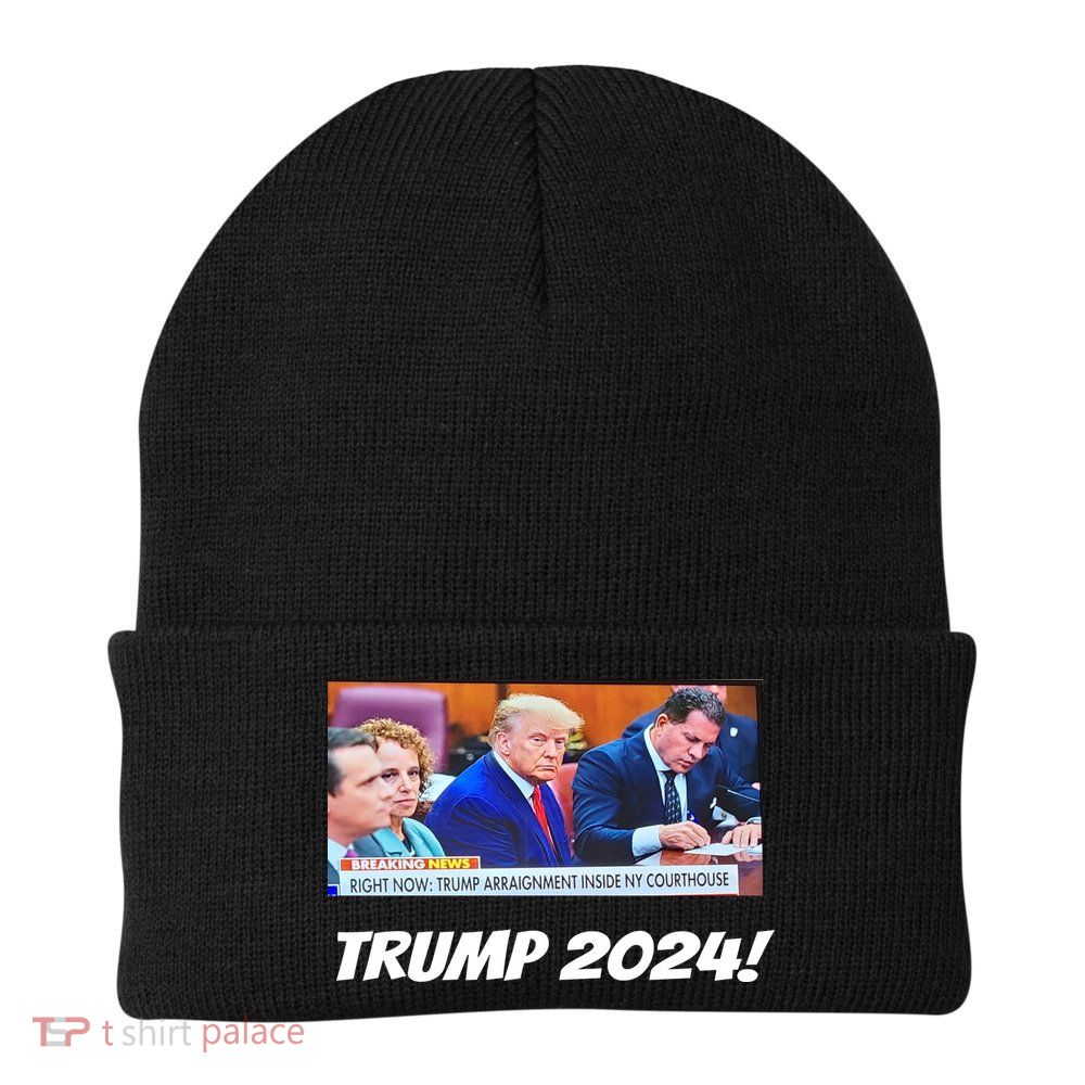 Trump 2024 Arraignment Inside Courthouse Beanie